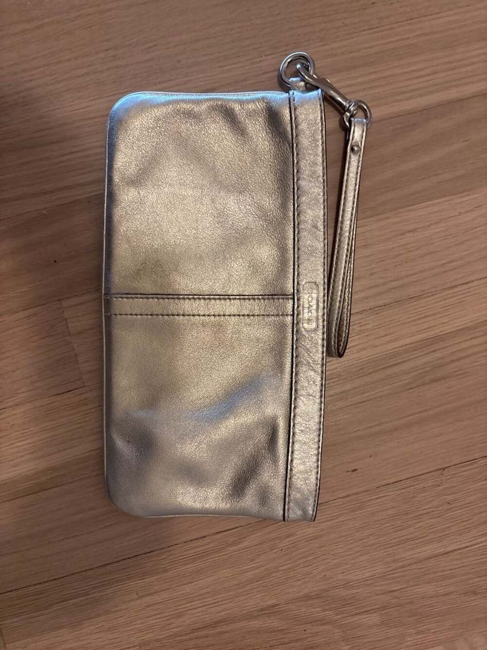 Coach Metallic gold Leather Wristlet